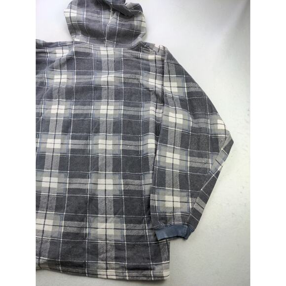 Mens Sedan Clothing Hoodie Sweatshirt Size L Pullover Black Grid Pattern - Picture 8 of 10